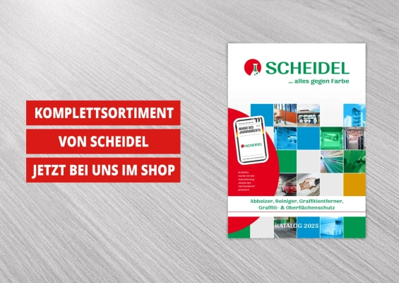 Neues im Shop: Das komplette Scheidel-Sortiment jetzt bei uns – Abbeizer, Graffitientferner und Oberflächenschutz für den Fachbetrieb - 
